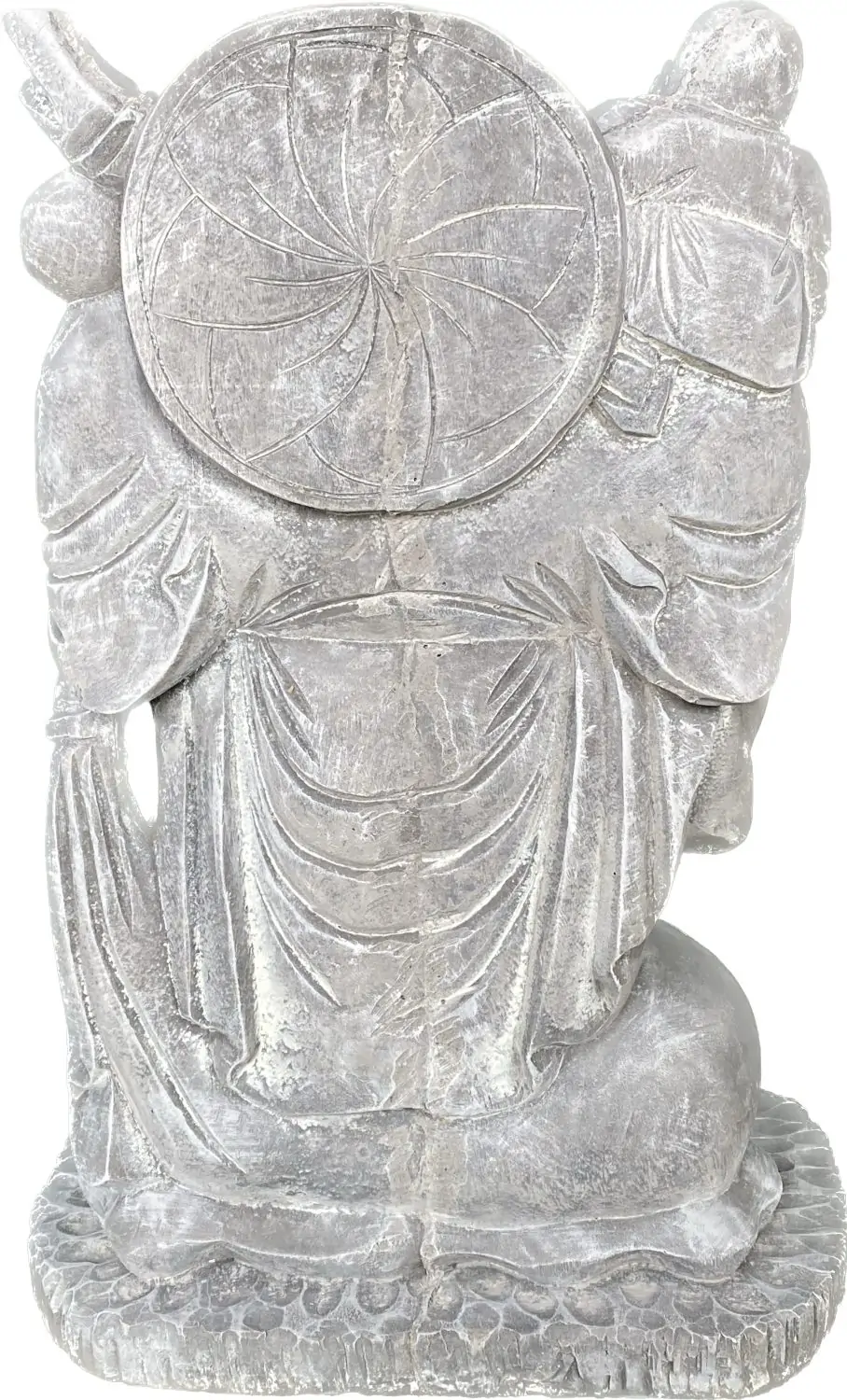 Artikelbild 11 des Artikels “Sammo - Chinesischer Buddha, stehend mit Buddha auf der Schulter, 55 cm H | Steinguss “